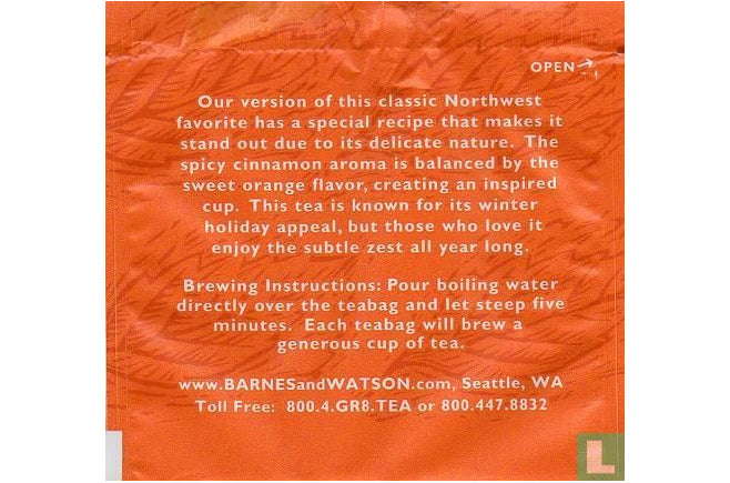 Barnes and Watson Delicate Orange Spice Tea – Vaneli's Handcrafted